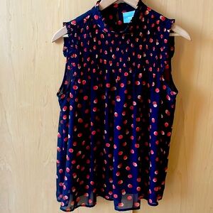 Anthropologie Maeve high necked sleeveless blouse